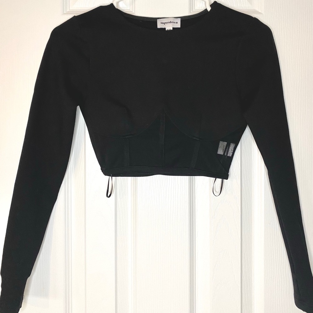 REVOLVE cropped long sleeve with transparent corset detailing